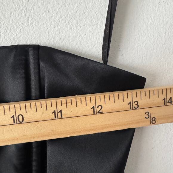 Jessica McClintock Gunne Sax Dress Junior 5 Black Satin Long Fitted Evening Prom - Picture 7 of 12